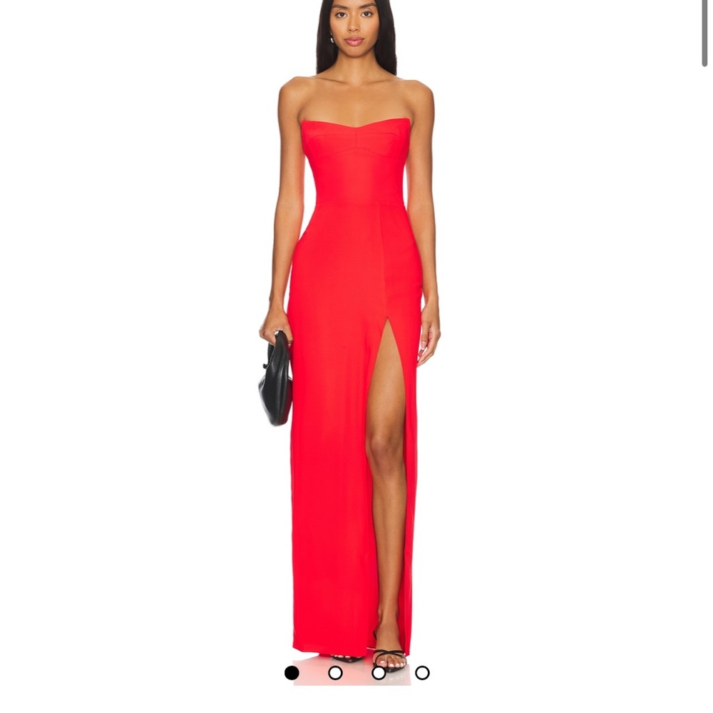 Amanda Uprichard Vibrant Red Strapless Gown